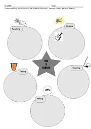 English Worksheet: 5 Senses /  Drawing 