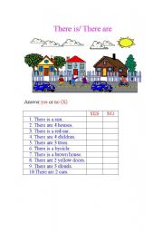 English Worksheet: there is/there are