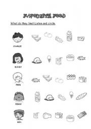 English Worksheet: Food - Listen and circle the items