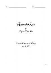 English Worksheet: Annabel Lee Packet - Part 1