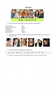 English Worksheet: friends characters description