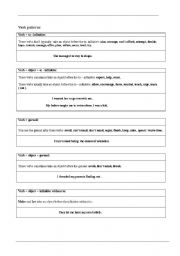 English Worksheet: Verb Patterns