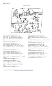 English Worksheet: Old Mc Donald (song & exercises)