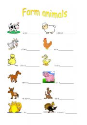 English Worksheet: Farm animals