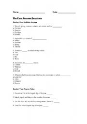 English worksheet: Four Seasons