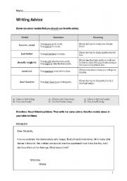 English Worksheet: Writing Advice