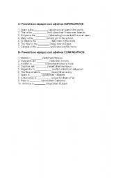 English Worksheet: comparative and superlative activities