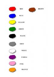 English worksheet: colours