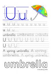 English Worksheet: Worksheets and reuploaded Learning Letters Uu and Vv: 8 worksheets