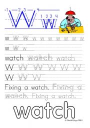 English Worksheet: Worksheets and reuploaded Learning Letters Ww and Xx: 8 worksheets