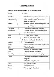 English worksheet: Maths vocabulary