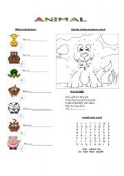 English Worksheet: Animals