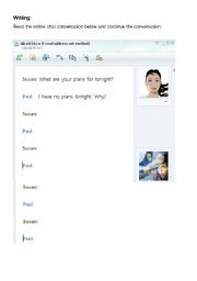 English worksheet: Online Chat