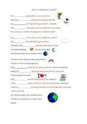 English worksheet: What a wonderful world