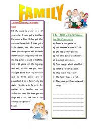 English Worksheet: Family