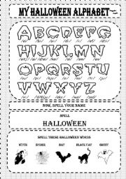 English Worksheet: MY HALLOWEEN ALPHABET