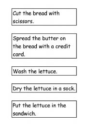 English Worksheet: Mr Bean Makes a Sandwich ~ Instructions