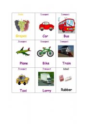 English worksheet: Flash cards3