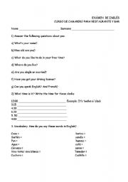 English Worksheet: english exam