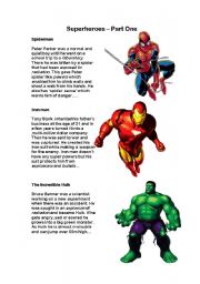 English Worksheet: Superheroes