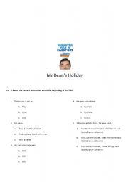 English Worksheet: Mr Beans holiday