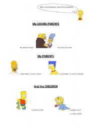 English worksheet: THE SIMPSON FAMILY TREE