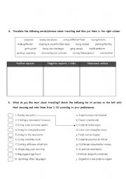 English worksheet: travel vocabulary