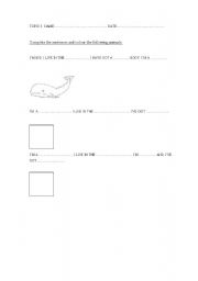 English worksheet: describing animals.