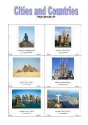 English worksheet: CITIES AND COUNTRIES n.2