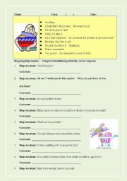 English Worksheet: Shopping Expressions