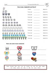 English Worksheet: numbers