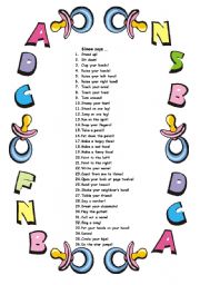 English Worksheet: 2 fun games for learning IMPERATIVES