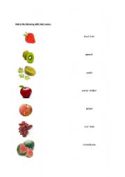 English Worksheet: fruits