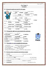 English Worksheet: test for the 4th grade