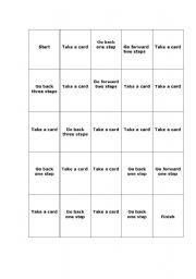 English worksheet: present simple board game