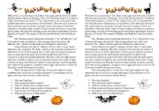 English Worksheet: Halloween reading exercises