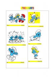 English Worksheet: The Smurfs- Present Continuous