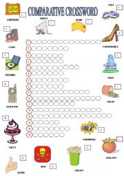 English Worksheet: COMPARATIVE CROSSWORD + B&W + EXERCISE