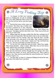 English Worksheet: Reading - A Long Fishing Trip