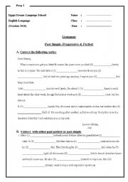 English Worksheet: past simple and progressive 