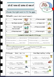 English Worksheet: all of /some of