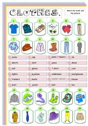 English Worksheet: Clothes matching