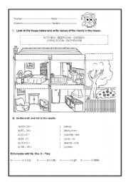 English Worksheet: test -parts of the house