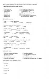 English Worksheet: multiple intelligences