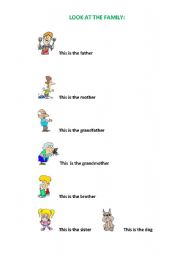 English worksheet: Look at the family