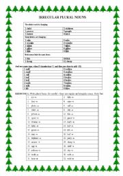 English Worksheet: IRREGULAR PLURAL NOUNS