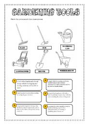 English Worksheet: Gardening tools