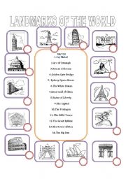 English Worksheet: Landmarks of the world