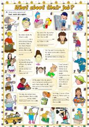 English Worksheet: WHAT ABOUT THEIR JOB?