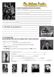 English Worksheet: ADDAMS FAMILY Part 2/2